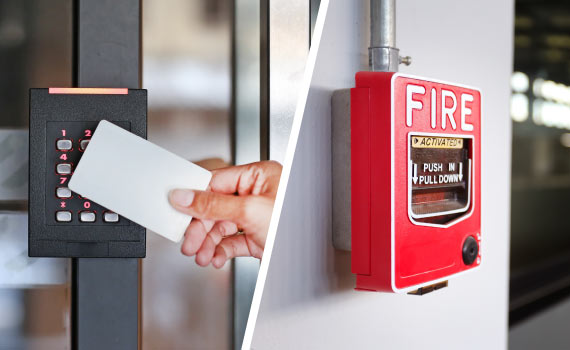 Collage of access-control and fire alarm system