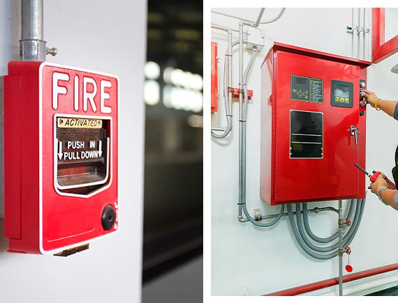 Collage of addressable and conventional fire alarm system