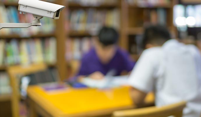 Security camera in library