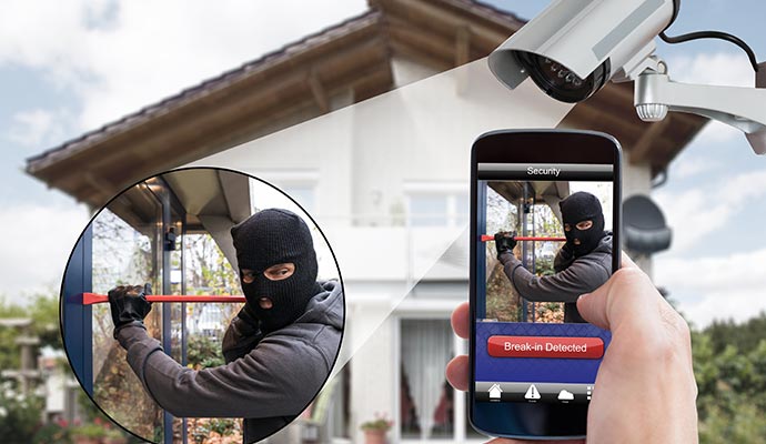 Smartphone alerts for home break-in