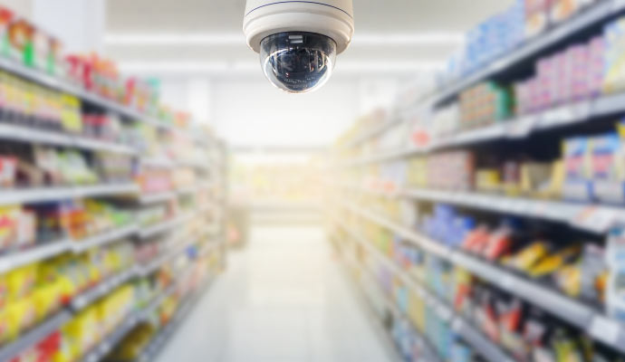 Security camera in a grocery store