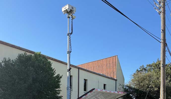 Mobile surveillance trailer residential area