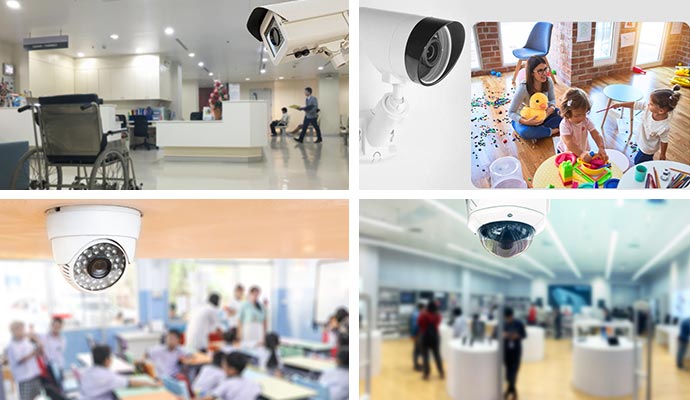 Security camera installed in different industries