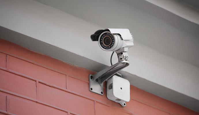 Outdoor camera installed