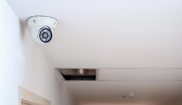 Installed indoor camera on ceiling Installed indoor camera on ceiling